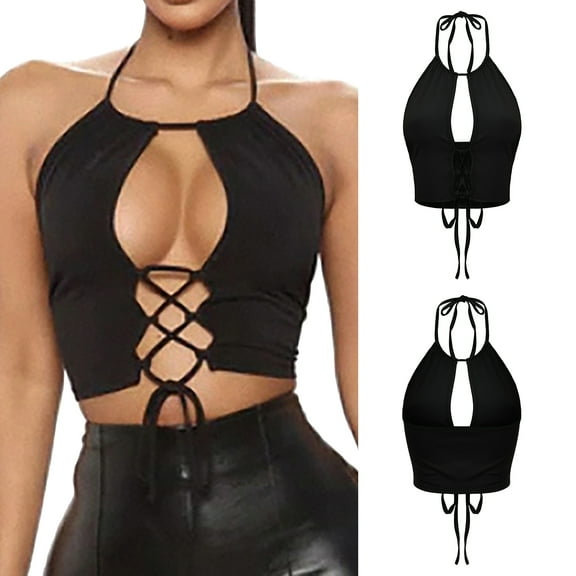SNKSDGM Female Long Tank Tops for Women Workout Spaghetti Strap Tank Top Plus Size Summer Cut Out Sexy Solid Color Strap Cut Out Sexy Suspender Small Knitted Vest M