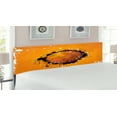 thumbnail image 2 of Basketball Headboard, Basketball and Paint Splashes on Abstract Grungy Background Sport Theme Print, Upholstered Decorative Metal Bed Headboard with Memory Foam, King Size, Orange Black, by Ambesonne, 2 of 4
