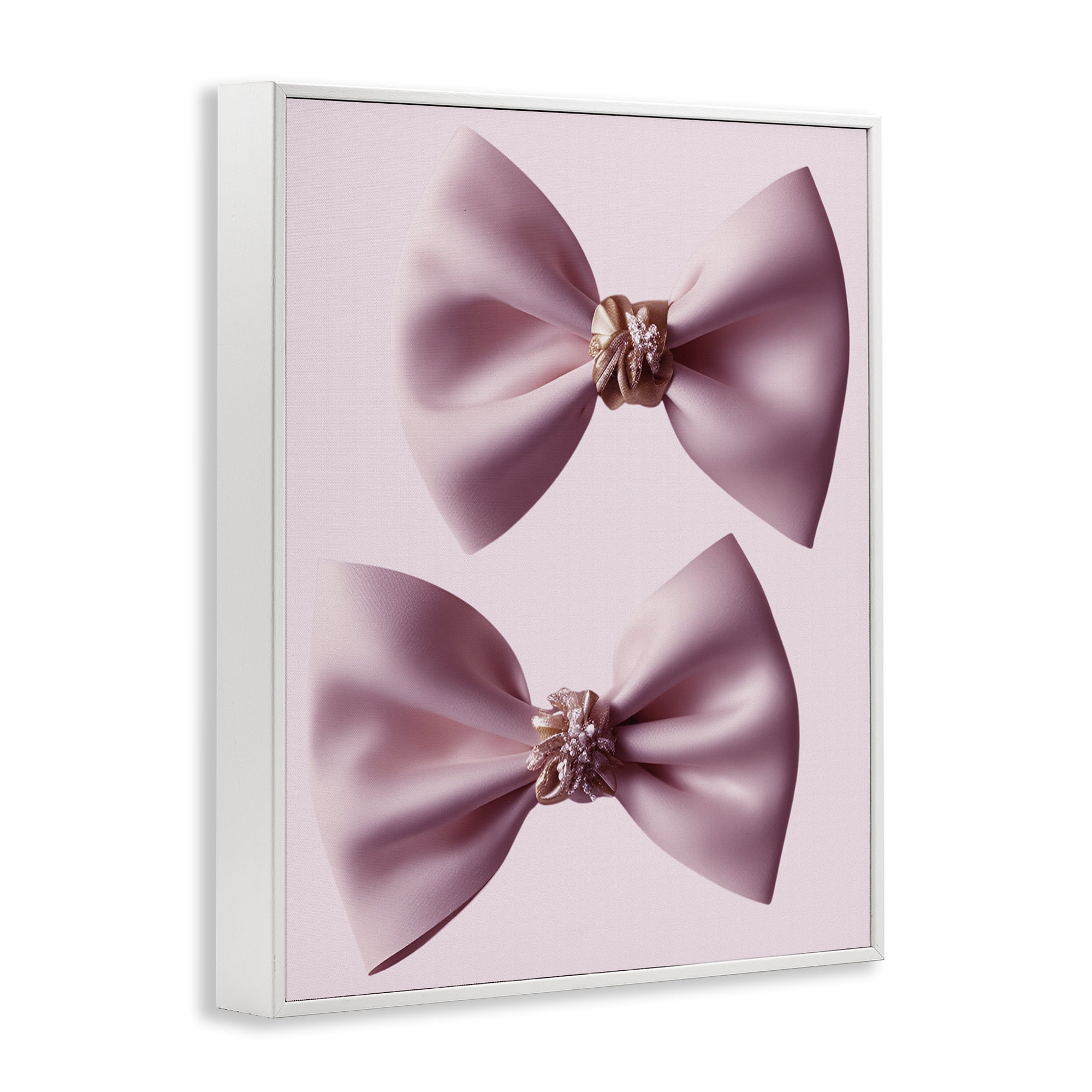 Stupell Industries Elegant Bows with Glam Details White Framed Giclee Art, design by Jesse Keith