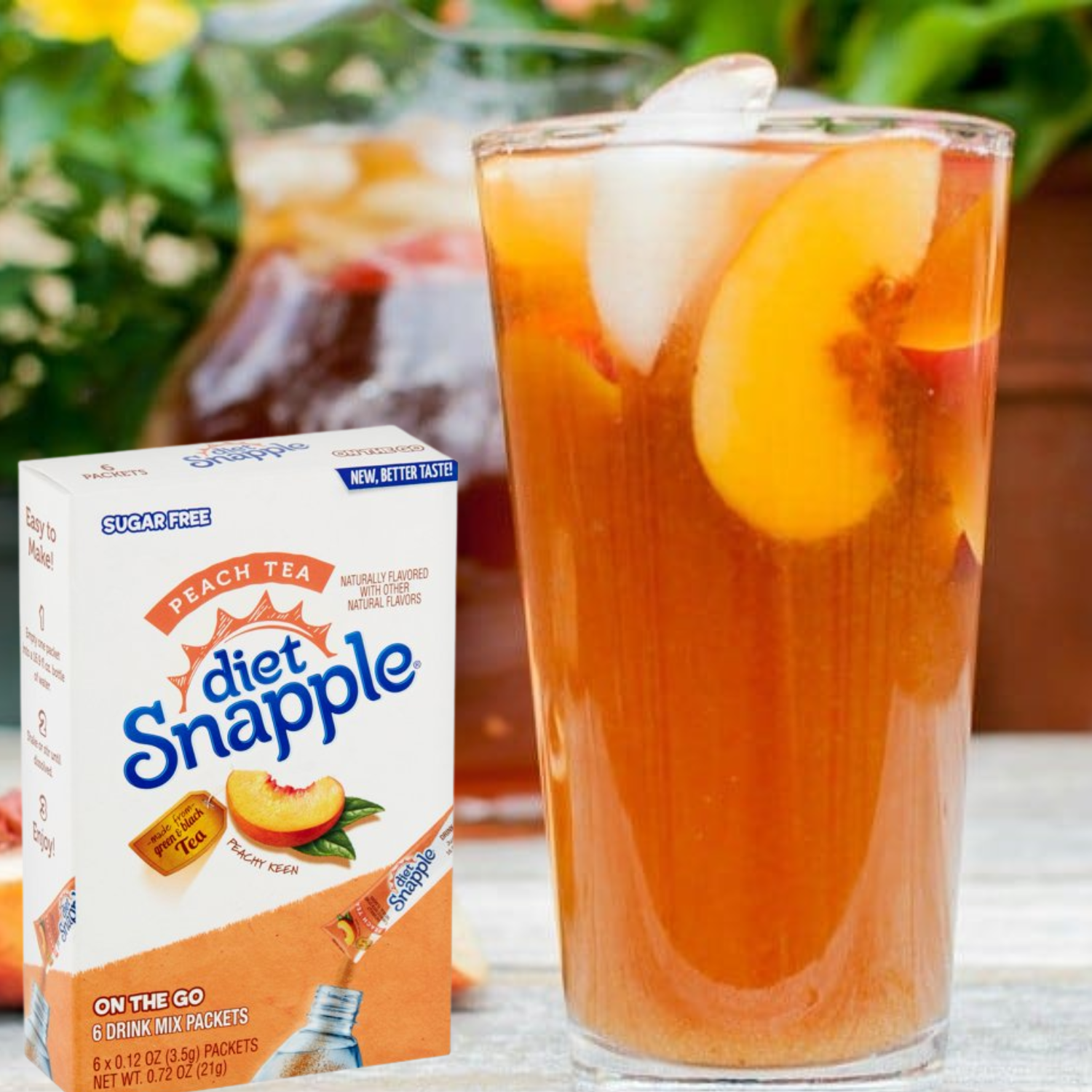 Save on Snapple Diet On The Go Tea Drink Mix Peach Sugar Free - 6 ct Order  Online Delivery