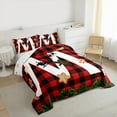 thumbnail image 3 of Manfei Initial M Letter Bedding Comforter Set for Kids, Black Red Buffalo Twin Comforter Sets, Merry Christmas Reversible Bedding Set, Ultra Soft Home Decor, 2pcs, 3 of 8