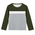 thumbnail image 3 of NAISIBABY Boys Long Sleeve T Shirt, Soft Causal Colorblock Crewneck Kids Pullover Tees Clothes Army Green 4T, 3 of 4