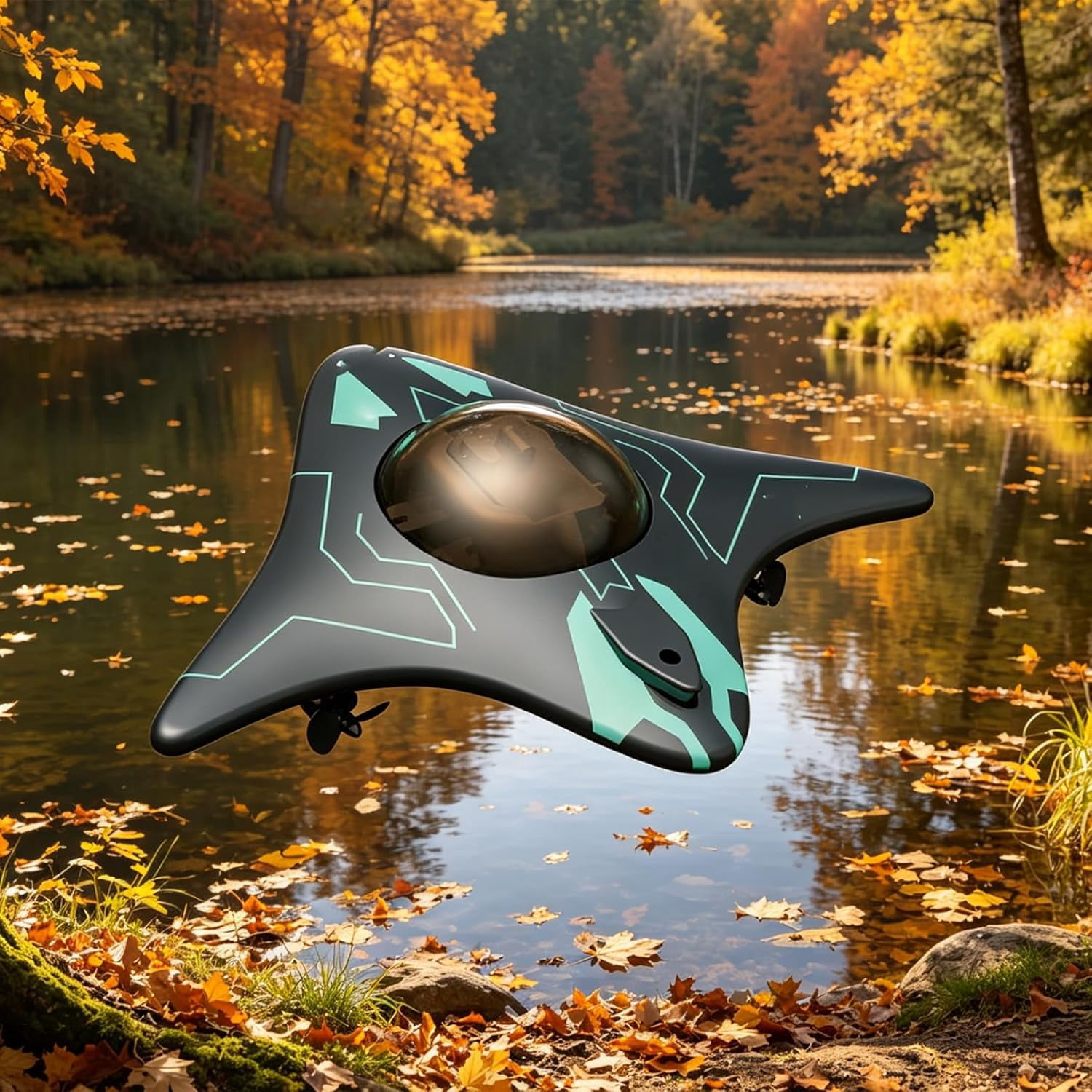Underwater Drone with Camera, App Remote Control Camera Boat, Waterproof Mini WiFi Live Video Transmission, for River Lake Exploration Imaging.