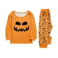 thumbnail image 3 of Halloween Pumpkin Print Pajama Set for Women, Long Sleeve Top and Pants, Soft Sleepwear Loungewear, Cozy Fall Nightwear, 3 of 4