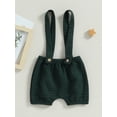 thumbnail image 2 of Bagilaanoe Newborn Baby Boy Girl Suspender Shorts Solid Color Overalls 3M 6M 9M 12M 18M Infant Waffle Jacquard Elastic Waist Short Pants, 2 of 8