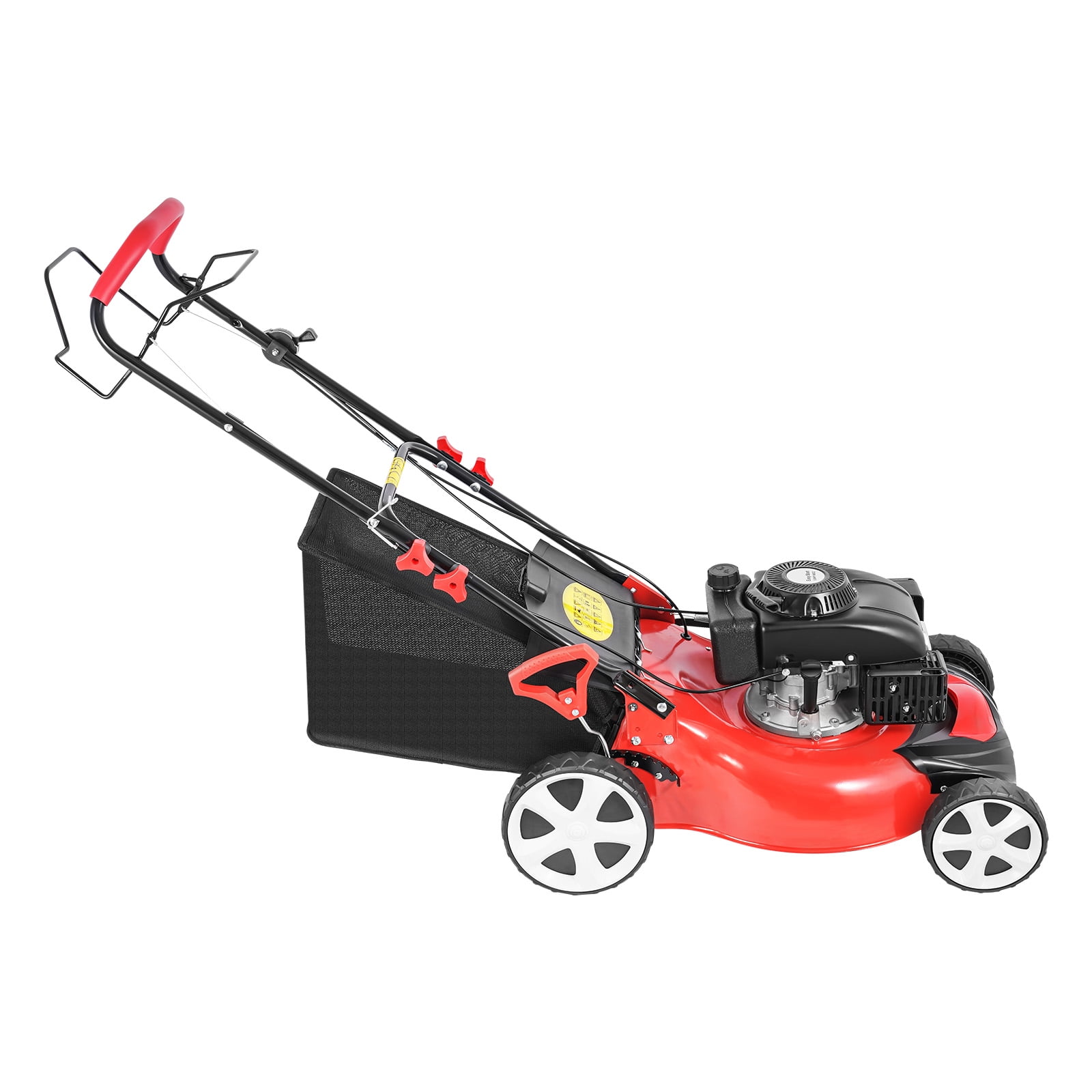 Push Lawn Mower, 5HP, 2800rpm Speed, 8-Position Height Adjustment, 20-inch Cutting Width, 60L Grass Bag, 1.6L Fuel Tank, Easy to Clean and Store