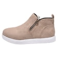 thumbnail image 3 of Willtoo Women's Faux Suede Ankle Boots, Round Toe Side Zip High Top Sneakers with Chunky Sole, Casual Non-Slip Walking Footwear, 3 of 6