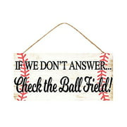 Craig Bachman Check The Ball Field Wooden Sign Baseball (12.5 Inches x 6 Inches)