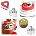 thumbnail image 4 of SUNSK Anillos de mousse Anillo de pastel Anillos de postre pequeños Anillo de hornear Molde de pastel de acero inoxidable Anillos de comedor Molde de postre con empujador 6 piezas (redondo y corazón), 4 of 8