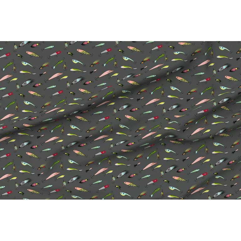 Spoonflower Fabric - Fishing Fish Men River Lures Lure Gray Hook Printed on  Petal Signature Cotton Fabric by the Yard - Sewing Quilting Apparel Crafts  Decor 