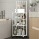 thumbnail image 4 of Estante de almacenamiento de cocina | Organizador rodante de 4 niveles | Estante de acero plástico multicapa | Estantes ventilados | Se mueve fácilmente | Despensa de baño de sala de estar, 4 of 6
