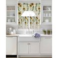 thumbnail image 3 of Sunflowers Butterfly Swag Kitchen Curtains Sets for Windows 24 Inch Length, Spring Floral Pastoral Rustic Short Window Curtain Panels Swags Valances and Tiers 3 Piece Set for Cafe/Dining Room, 3 of 5