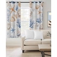 thumbnail image 2 of Coastal Ocean Kitchen Curtains Ombre Coral Starfish Shell Blue Beach Cafe Short Curtains for Bathroom Blackout Window Curtain Grommet Small Window Treatment Drapes for Bedroom Living Room 52"x45"x2, 2 of 9