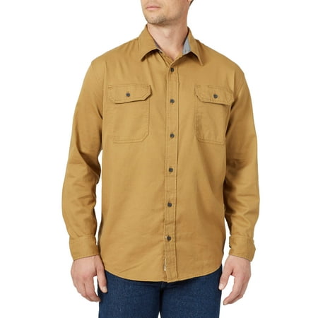 Wrangler - Wrangler Men's Long Sleeve Solid Twill Shirt - Walmart.com