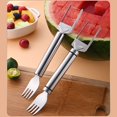 thumbnail image 5 of Stainless Steel Watermelon Cutter Tool with 2-in-1 Cube Slicer & Serving Fork, Non-slip Grip & Rust-proof Design for Easy Fruit Prep, Perfect for Summer Bbqs, Picnics, and Family Gatherings, 5 of 7