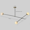 thumbnail image 4 of Three Globe Light Stilnovo Style Brass Sputnik parallel Chandelier Sputnik Fixture Milky Globes Bras Fixture, 4 of 5