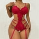 thumbnail image 2 of Gibobby Conjuntos de bragas de encaje Body de Camisola Sexy con Cordones y Espalda Abierta con Panel de Malla para Mujer Lencería Sexy de San Valentín Body Encaje(Vino, CH), 2 of 5