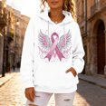 thumbnail image 4 of JULMCOMO in October We Wear Pink Hoodies for Women Angel Wings Graphic Breast Cancer Awareness Sweatshirt Long Sleeve Soft Casual Pullover Outfits White L, 4 of 4