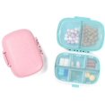 thumbnail image 1 of 2-piece Travel Pill Organizer (blue/pink), 8-compartment Portable Pill Box, Small Daily Pill Box, Medicine And Vitamin Container For Bagged Wallets, 1 of 5