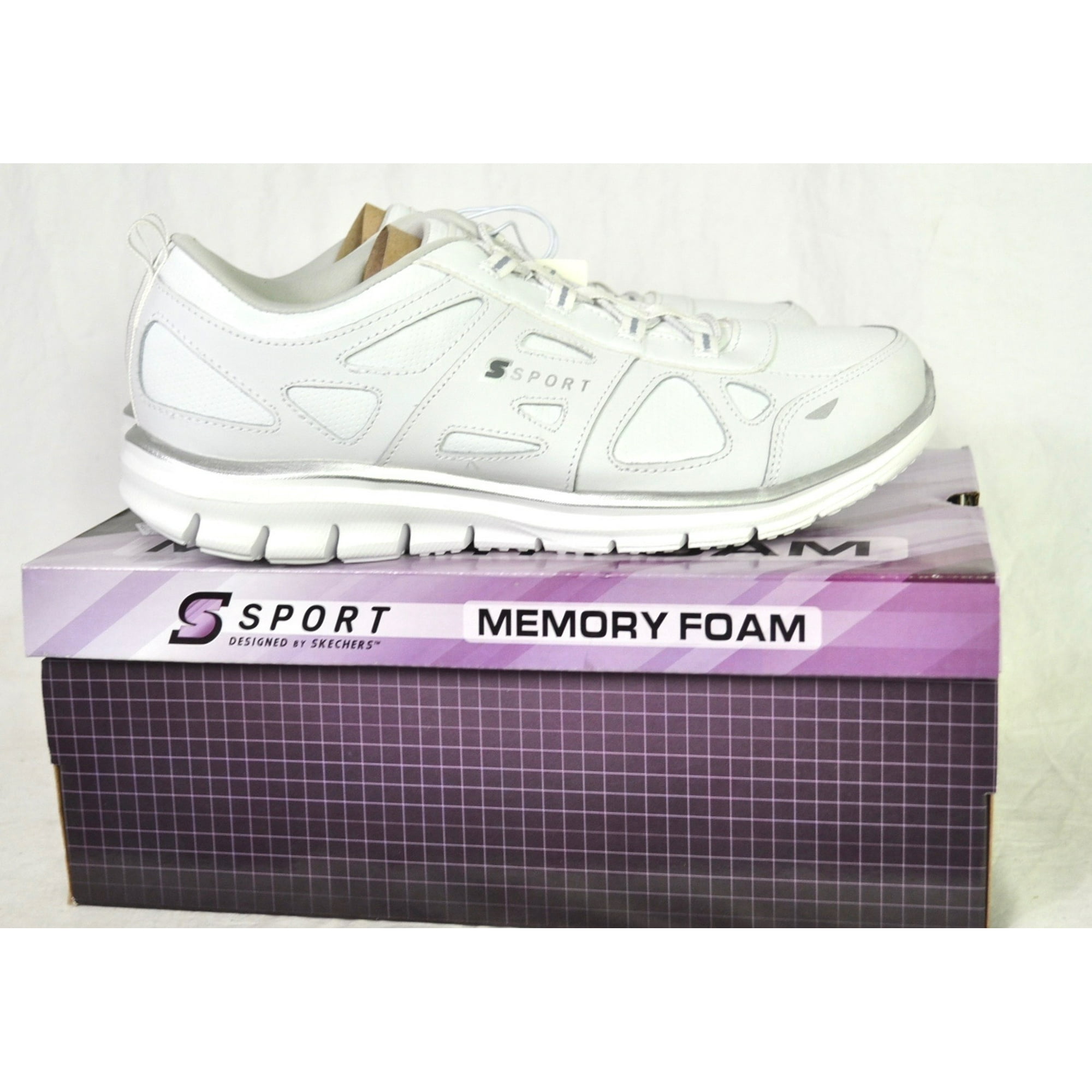 S Sport Women s Athletic Shoes w Memory Foam Size 9 White Walmart