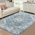 thumbnail image 1 of Bingirl 5'x7' Large Machine Washable Vintage Medallion Area Rug - Stain Resistant Non-Slip Boho Floor Carpet, 1 of 7