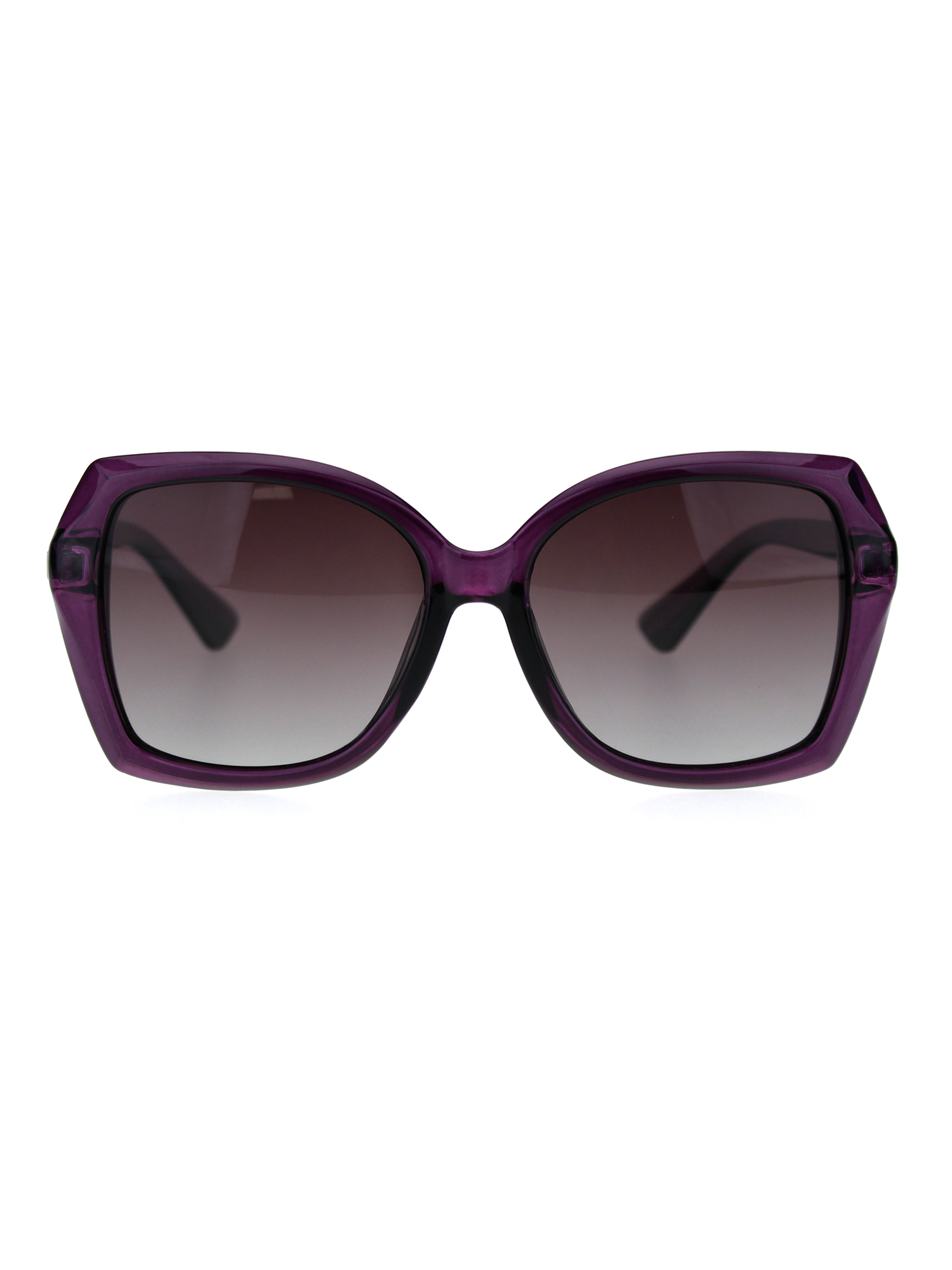 Womens CR39 Polarized Square Plastic Butterfly Designer Fashion Sunglasses All Purple - image 2 of 4