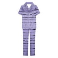 thumbnail image 4 of XuJwPNcy Women's Pajama Sets Short Sleeve Button down Sleepwear Nightwear Long Pants Soft Pjs Lounge Sets, 4 of 5