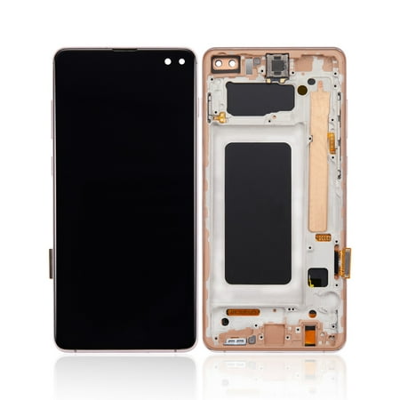 Replacement LCD Assembly With Frame (Finger Print Sensor) Compatible For Samsung Galaxy S10 Plus (Aftermarket Plus)-Pink