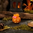 thumbnail image 4 of Qiulaii Mini Resin Jack O Lantern Figurines Small Artificial Pumpkin Ornaments Waterproof Tabletop DIY Craft Halloween Party Home Accent Decorations, (C), 4 of 5