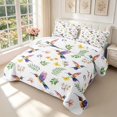 thumbnail image 3 of Erosebridal Kawaii Hummingbird Twin Quilt Set,Cute Tropical Twin Coverlet Set,White Green,2 Pieces,1 Bedspread and 1 Pillowcase, 3 of 7