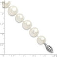 thumbnail image 5 of Sterling Silver Rhodium 11-12mm White Fw Cultured Pearl Bracelet (7.25 X 11.5) Made In Canada qh5151-7.25, 5 of 5