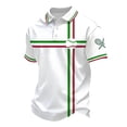 thumbnail image 4 of CONZONE Mens Polo Shirt Short Sleeve Casual Polo Shirts For Men Italian Day Graphic Collared Cozy Summer Golf Shirts, 4 of 4