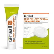 Terrasil Jock Itch Cure 2-Product Ointment and Antifungal Cleansing Bar System with All-Natural Activated Minerals for Relief from Itching, Burning & Irritation 6X Faster (14gm tube + 75gm bar)