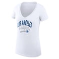 thumbnail image 2 of Women's G-III 4Her by Carl Banks White Los Angeles Dodgers Super-Slim Fit Lightweight Filigree Team V-Neck T-Shirt, 2 of 3