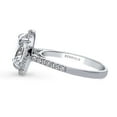 thumbnail image 3 of BERRICLE Sterling Silver Halo Wedding Engagement Rings Oval Cut Cubic Zirconia CZ Ring for Women, Rhodium Plated Size 8.5, 3 of 10