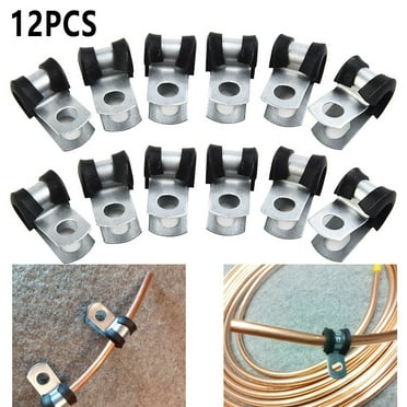 Brake Pipe Clips Rubber Lined P Clips 3/16" (4.7Mm) Lines Pack Of 12