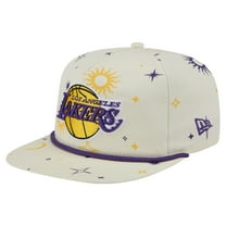 Men's New Era Cream Los Angeles Lakers Lunar Golfer Snapback Hat