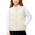 thumbnail image 2 of XYAIYT Girls Puffer Jackets Sleeveless Padded Vest Outerwear with Side Pockets Kids Lightweight Warm Zip Up Coats, 2 of 6