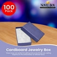 thumbnail image 3 of Novel Box 100 Pack Blue Cardboard Cotton Filled Jewelry Gift Boxes 2.5x1.62x1 Inches with Lids, 3 of 8