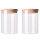 thumbnail image 2 of Airtight Food Storage Containers 2Pcs Glass Storage Jars With Bamboo Lid Perfect For Families 300Ml Sealed Kitchen Organizers, 2 of 3