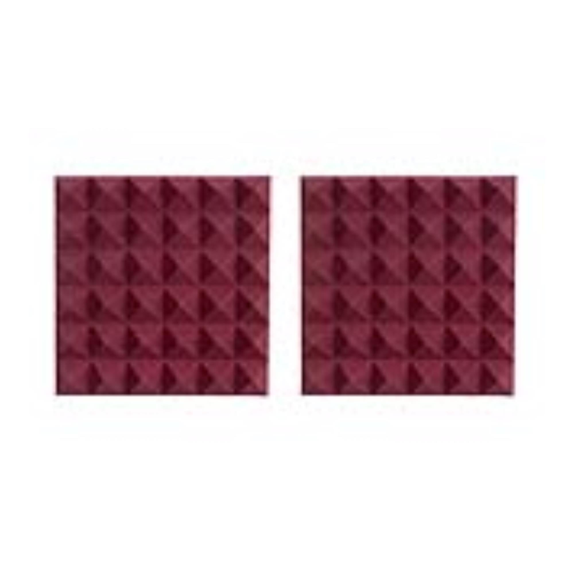 Gator GFW-ACPNL1212P-2PK Pair of 2 Inch - Thick Acoustic Foam Pyramid Panels 12x12 Burgundy