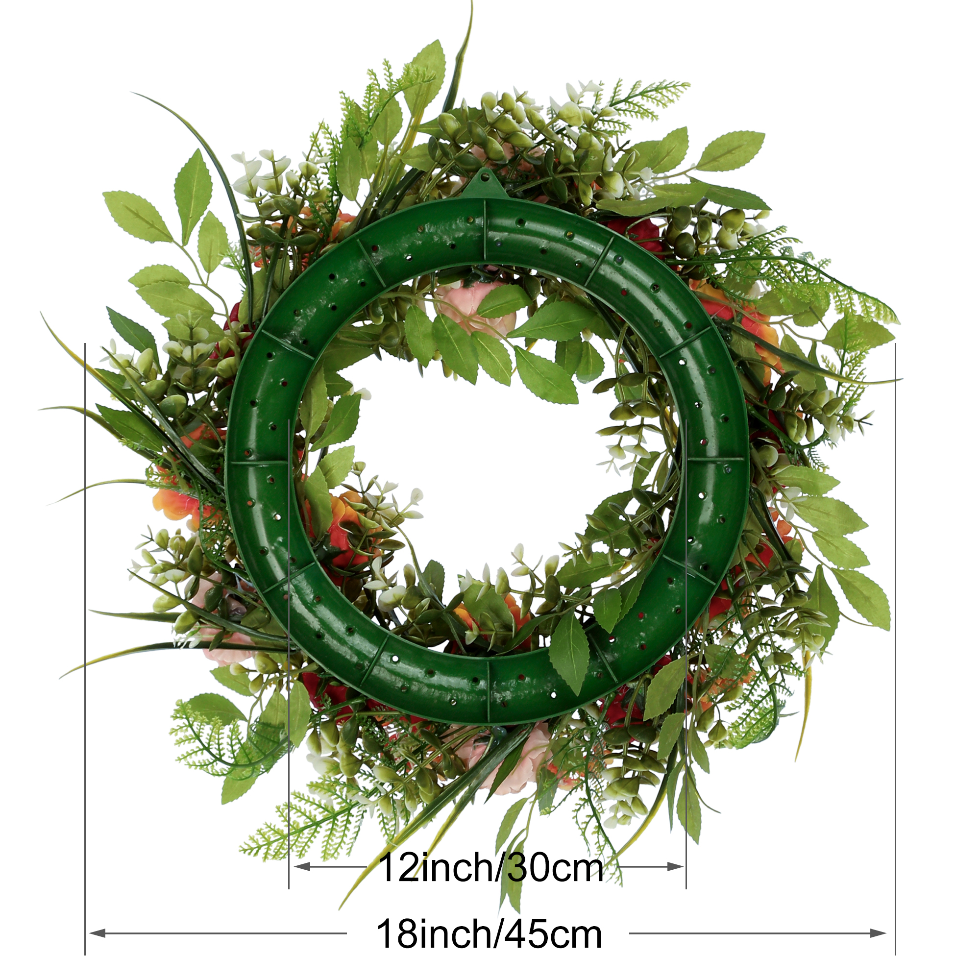 Unique Bargains Front Door Wreaths Farmhouse Artificial Flower Wreath Home Decor Multicolor
