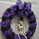 thumbnail image 4 of Corona de Halloween para puerta de entrada, corona de calavera de Halloween para colgar en la puerta, color morado, accesorios de decoración de ambiente de terror de Halloween, 4 of 4