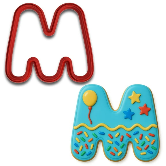 Red Letter M Cookie Cutter – 3.5x3" Bold Alphabet Shape for Fun Baking & Crafts (Random Color)