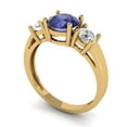 thumbnail image 2 of Clara Pucci 14K Yellow Gold 1.5ct Tanzanite Three-Stone Ring for Women, 2 of 8