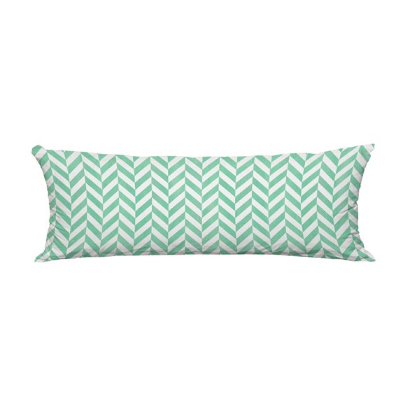 ABPHQTO Seafoam Blue Stripes Chevron Body Pillow Covers Pillow Case Protector Pillowcase 20x60 Inch