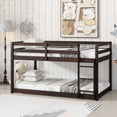 thumbnail image 3 of Twin Size solid wood platform bed frame with strengthened slats and ladder, no box spring needed, espresso for bedroom, 3 of 20
