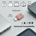 thumbnail image 3 of Piodata Micro SD Card Reader and USB-C Drive for iPhone and Android, Pink iXflash Q Mini Phone Memory, Portable Flash Storage with Auto Backup, MicroSD Slot, and Free App, 3 of 7