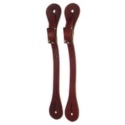 AJ Tack Mens Antique Brown Team Roping Spur Set with Latigo Straps