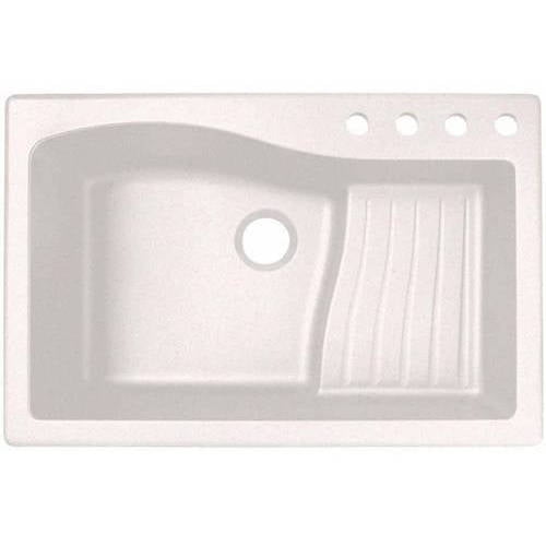 Swan Granite Dual Mount Kitchen Sink 22 X 33 With 4 Faucet Holes Walmart Com Walmart Com